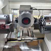 Torno CNC de Cama Inclinada HTC40s con Control FANUC y Husillos Dobles para Fabricación Automotriz, Equipo Médico, Energía, Construcción Naval, etc.