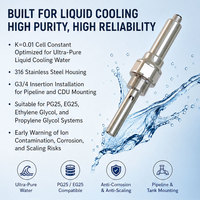 Sonde de conductivité de type insertion K=0.01 à double sortie RS485 4-20mA pour centre de supercalcul AI et refroidissement en boucle fermée CDU