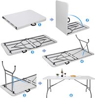 Tables pliantes en plastique acrylique pour événements, vente en gros, modernes, portables, blanches, pour le camping en plein air, la salle à manger, le jardin, les mariages, les banquets, la restauration