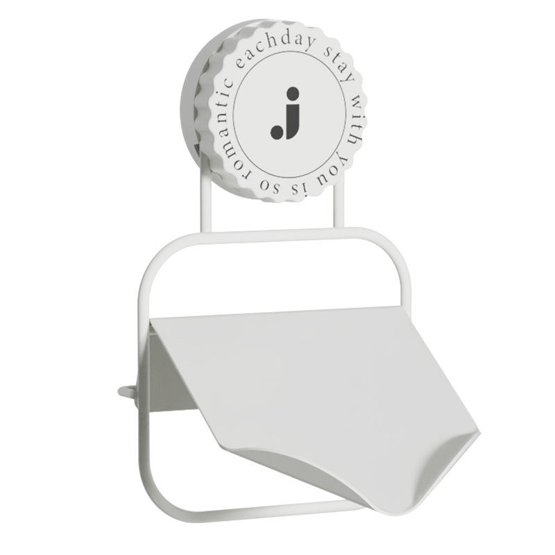 Porte-savon en fer à ventouse monocouche-blanc