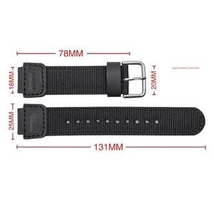 Lionorm 18 ミリメートルキャンバス生地ナイロン交換ストラップ時計バンドカシオ用 AE-1200WH/SGW-300/AQ-S810W ブラックリストバンドブレスレット - Product Image 5