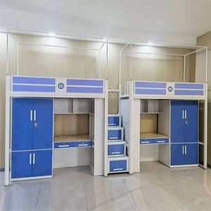 <span class=keywords><strong>Lit</strong></span> mezzanine moderne <span class=keywords><strong>en</strong></span> métal robuste avec barrières de sécurité pour studios, petites chambres, hôpitaux, hôtels - Product Image 1