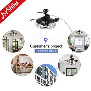 1stshine吊扇家居装饰天花板安装DC电机遥控伸缩叶片带灯吊扇 - Product Image 5