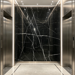 Dalles de marbre noir Marquina poli de qualité supérieure, modernes, imperméables, écologiques, garantie 1 an, pour sols intérieurs d'hôtels, meubles de salle de bain, escaliers et couloirs. - Product Image 5