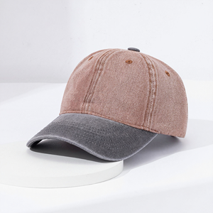 Casquette de baseball vintage en denim de coton lavé avec logo personnalisé, broderie et impression, haute qualité, 2 tons, pour sport et extérieur - Product Image 2