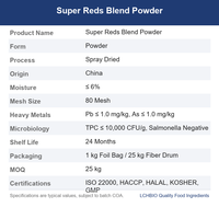 LCHBIO Factory Bulk Herbal Extract Super Reds Blend Powder Rich Anthocyanin Natural Red Mix Smoothie Juice Drink Water Soluble