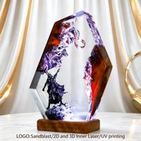 Lampe LED en résine faite à la main en forme de fleur, veilleuse, statue de plongée, thème sous-marin, cadeau de Noël, fête des Mères