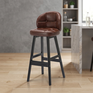 Chaise de bar commerciale moderne à bas prix, tabouret de bar rembourré en bois massif pour restaurant, pub, café, cuisine, usine - Product Image 2