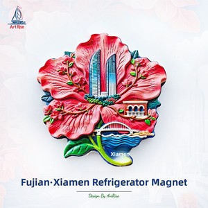 Imanes de Refrigerador con Diseño de las Torres Gemelas de Xiamen, Fujian, que Representan el <span class=keywords><strong>Alma</strong></span> Poética de la China, Adhesivos Magnéticos 3D, Recuerdo de Viaje - Product Image 1