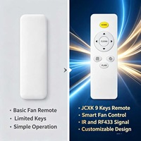 Télécommande sans fil JCXK 9 touches IR et RF433 en plastique ABS pour système audio domestique, OEM ODM, fourniture d'usine personnalisée