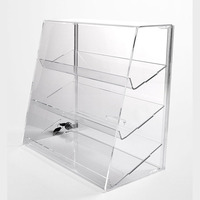 Boîte de présentation moderne en acrylique de haute qualité avec couvercle à charnière et serrure, haute transparence, personnalisable