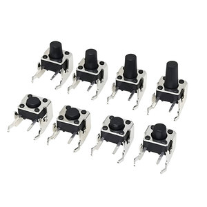 6x6 PCB Momentary Tactile Tact <b>Push</b> <b>Button</b> 4-Pin Self-reset <b>Switch</b> Right Angle With stent 6*6*4.3H/4.5/5/6/7/7.5/8/9/10mm - Product Image 1