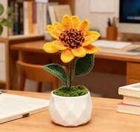 Tournesol réaliste fait main en forme de blé, plante en pot, fleur éternelle, décoration d'intérieur pour Noël