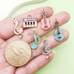 Colorful Musical Instrument Pendants Guitar Piano <b>Note</b> Alloy DIY Jewelry Charms For Creative Accessories Unisex Gift - Product Image 2