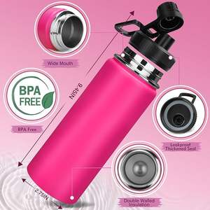 Bouteille isotherme personnalisable, contenant isolé sous vide, pour conserver de l'eau chaude, en acier inoxydable, pour sportifs, Thermos - Product Image 2