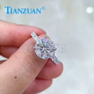 4ct 10mm Ring 2/3 Band 925 Sterling Silver D Color VVS Round Moissanite Diamond Jewelry making wedding datting