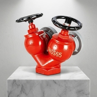 Vanne d'incendie intérieure double sortie SS65 de haute qualité, équipement de protection incendie personnalisé
