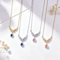 Collier en acier inoxydable plaqué or 18 carats avec zircon en forme de cœur, cadeau romantique étanche de Fanhua Jewelry
