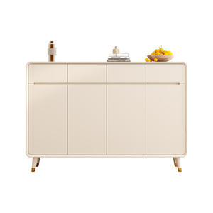 Armoire à chaussures de style crème moderne <span class=keywords><strong>en</strong></span> <span class=keywords><strong>bois</strong></span> multicouche de grande capacité Rangement suspendu Vêtements Ménage Porte Salon Entrée - Product Image 5