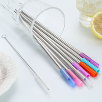 Ensemble de pailles en acier inoxydable de qualité alimentaire, personnalisables, réutilisables, élégantes et lavables, pour bars, fêtes et cadeaux