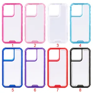 Colorful Two-In-One Transparent Color Cell Phone Case for iPhone for Samsung for Xiaomi