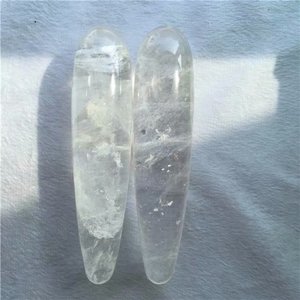 Consolador de cristal de cuarzo natural rock, varita de masaje con imágenes de piedras - Product Image 6