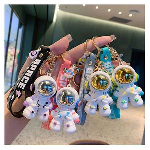 Creative Epoxy Cool Space Suit Lightning Bear Keychain Fashion Play Animal Doll Car Astronaut Keychain for <b>Bag</b> Pendant <b>Gifts</b> - Product Image 2