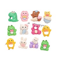 Mini Coque de Téléphone Adorable Motif Animal (Grenouille, Lapin, Dinosaure) en Crème Adhésive à la Goutte d'Huile pour Accessoires de Bijoux DIY