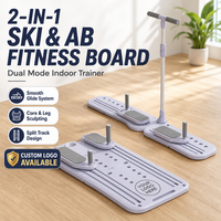 Appareil de ski d'intérieur multifonctionnel et planche de fitness abdominale Pilates 4-en-1 pour la maison avec réglage personnalisé
