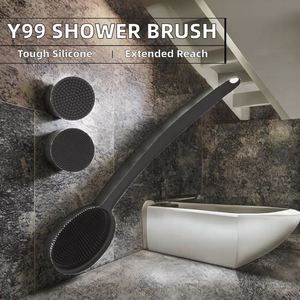 <b>Long</b> Plastic <b>Handle</b> Eco-Friendly Shower <b>Brush</b> Back Scrub Body Exfoliator Silicone Bath Scrubber Cleaning <b>Brush</b> - Product Image 2