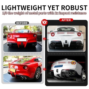 For Ferrari F12 RZ Inspired Dry Carbon Rear Lip Autoclave Pre Preg Carbon Diffuser with Quad Exhaust Frame - Product Image 4