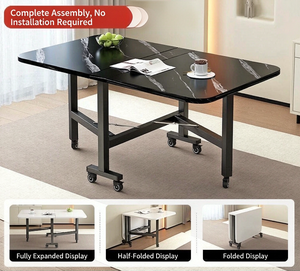 Table à manger et bureau pliants – Table rectangulaire multifonctionnelle pour petits espaces, aucun assemblage requis, portable et facile à déplacer - Product Image 1