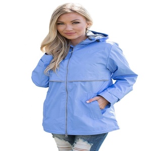 Chaqueta impermeable <span class=keywords><strong>de</strong></span> alta calidad con cremallera y bolsillo para mujer, <span class=keywords><strong>abrigo</strong></span> con capucha y ajuste perfecto para adultos, Pastel color sólido, venta al por mayor - Product Image 2