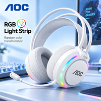 Casque de jeu sans fil AOC avec microphone, éclairage RGB, écouteurs stéréo pour PC Gaming, pour les joueurs d'e-sport, vente en gros