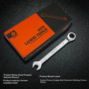 Jeu de clés à cliquet combinées métriques en acier au chrome-vanadium, personnalisables OEM, double extrémité, en acier au carbone, pour réparation automobile - Product Image 6