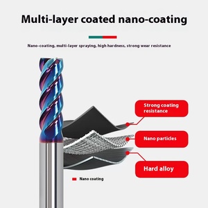 Fraise à 4 lames en acier au tungstène à 65 degrés CNC Extended Cutter Nano Blue Altin Special CNC Fraise pour acier inoxydable - Product Image 3