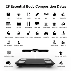 Welland Digital Intelligent Body Fat Analyzer Fitness Health Scale 8 Electrodes TFT Colorful Customization Screen Electric 180kg