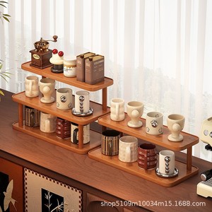 Vente de liquidation : porte-gobelets/organisateur de tasses à thé de bureau, petit rangement multi-niveaux pour gobelets et services à thé sur table à manger - Product Image 1