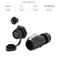 Connecteur circulaire aviation étanche IP68 Quick Lock LP20 à visser, mâle-femelle, pour alimentation électrique