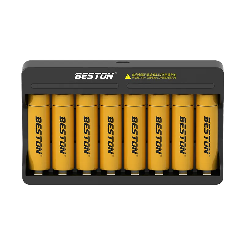 BESTON Fast Smart Charger 8 Slot 1.5V Li-ion Carregador de bateria recarregável com LED para AA/AAA Li-ion bateria suporte OEM à venda