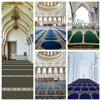 Tapis Jacquard sur mesure, fabriqués à la machine, à poils longs, lavables, pour mosquées et salles de prière islamiques (Masjid)