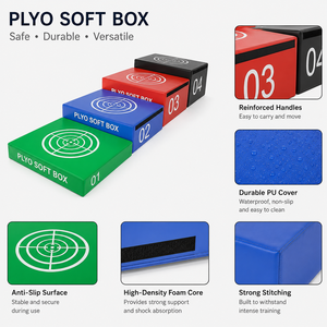 Boîte pliométrique souple pour enfants – Équipement <span class=keywords><strong>de</strong></span> fitness préscolaire, entraînement <span class=keywords><strong>de</strong></span> gym, centre d'apprentissage Montessori, activité physique sécurisée - Product Image 2
