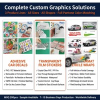 Autocollant de voiture en vinyle auto-adhésif personnalisé, impression HD résistante aux UV, sans décoloration, haute résistance à la traction, pour 3-5 ans, fournisseur