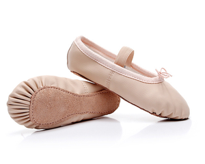 Scarpette da Danza Classica Color Carne <span class=keywords><strong>in</strong></span> <span class=keywords><strong>Pelle</strong></span> Morbida da Ballerina per Bambina - Product Image 1