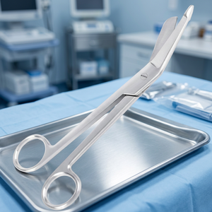 Ciseaux à pansements Lister à extrémité angulaire en acier inoxydable, instrument manuel de chirurgie générale, certifié CE Classe I - Product Image 2