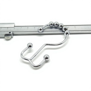 YIWANG Chrome Double <b>Curtain</b> Rod Shower <b>Hooks</b> <b>Curtain</b> Hanging Ring - Product Image 1