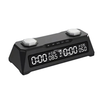 Horloge d'Échecs Numérique Professionnelle pour Jeux de Société avec Fonction d'Alarme, Horloge d'Échecs Noire