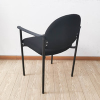 Fauteuil d'invité de salle de réunion de bureau en cuir bon marché, fauteuil d'attente de visiteur sans roulettes