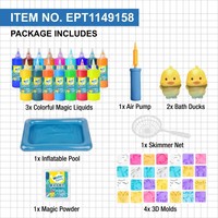 EPT DIY Water Magic Elf Case Set - Boîte de rangement portable 2-en-1 et aquarium avec piscine gonflable en plastique pour enfants de 5 à 13 ans