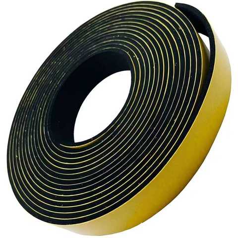 Buffering Wear Resistance Single Sided EPDM Foam Strip with Black Foam Yellow Film for Constructions and Installation Industrial